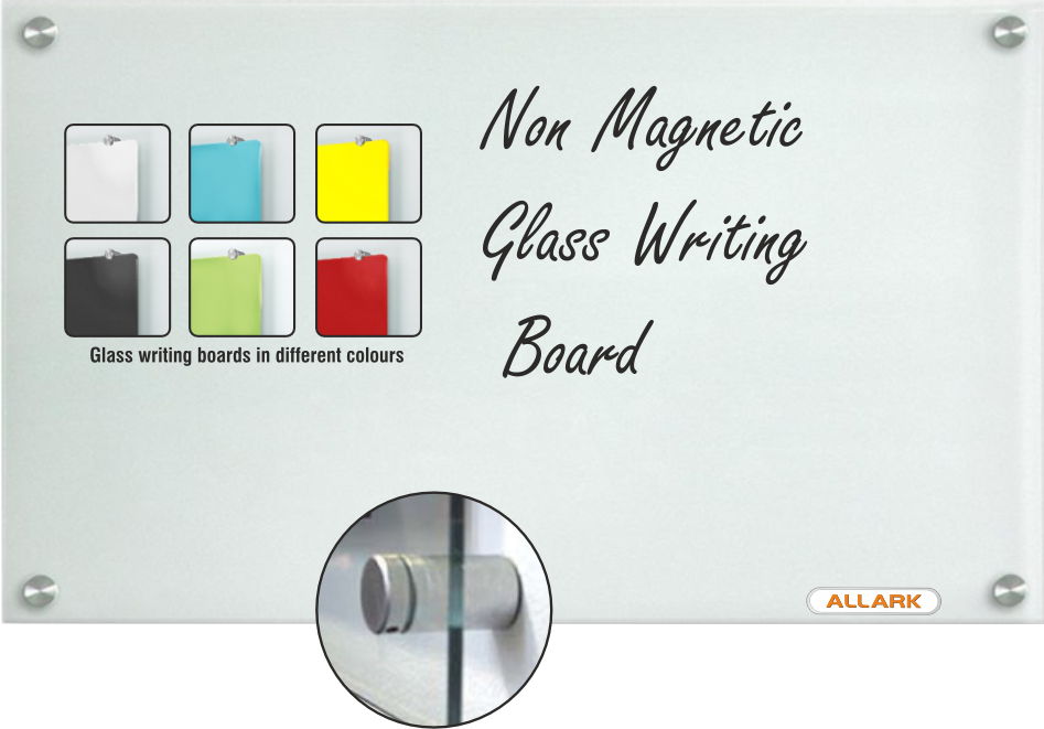 ALLARK non-magnetic glass board presentation preview